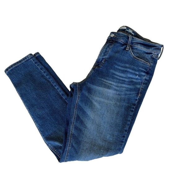 Old Navy Rockstar Womens Jeans Super Skinny High Rise Sz 12 Distressed Med Dark - Picture 6 of 10